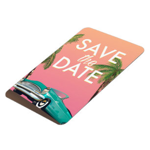 Save the Date Vintage convertible Car Magnet
