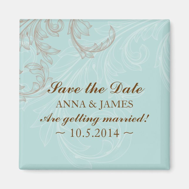 Save the date ~Vintage Leaf 1 Magnet (Front)