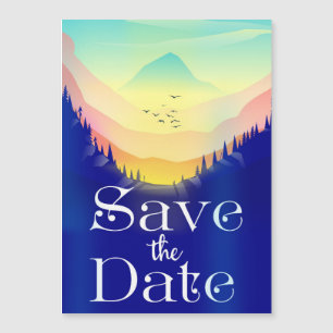 Save The Date Vintage Mystical Mountains.