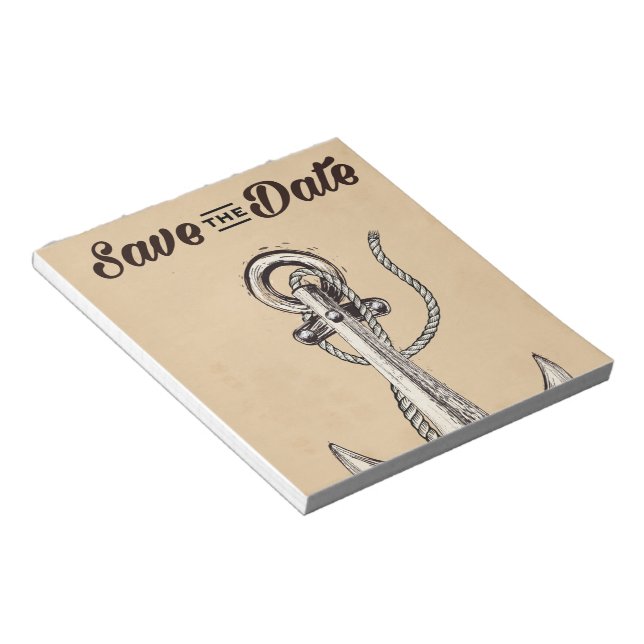 Save the Date vintage Nautical Anchor Notepad (Angled)