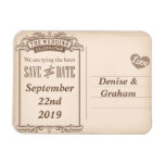 Save the Date Vintage Postcard Magnet