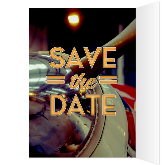 Save the Date vintage Prop Plane (Inside (Left))