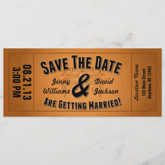 Save The Date: Vintage Ticket Date