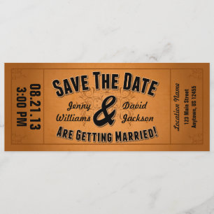 Save The Date: Vintage Ticket Save The Date