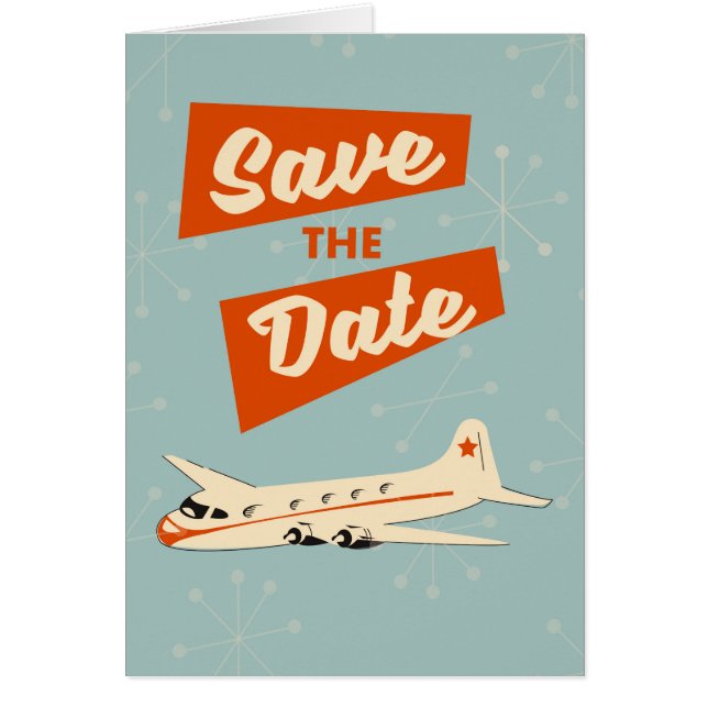 Save the Date vintage travel poster Cards (Front)