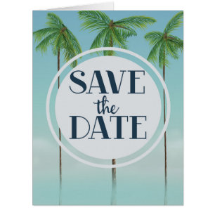 Save The Date Vintage Tropical Palms Cards