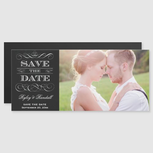 Save the Date Vintage Typography Chalkboard Style Magnetic Invitation