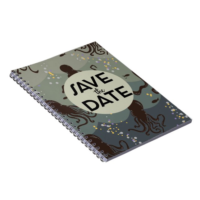 Save the Date Vintage Underwater Notebook (Right Side)