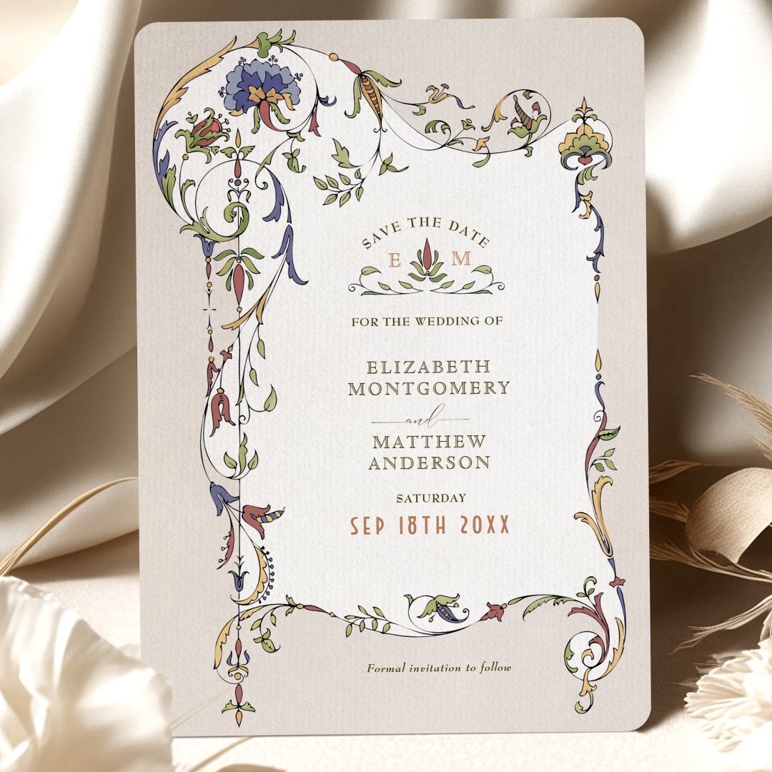 Save the Date Vintage Victorian Belle Epoque Invitation (Creator Uploaded)