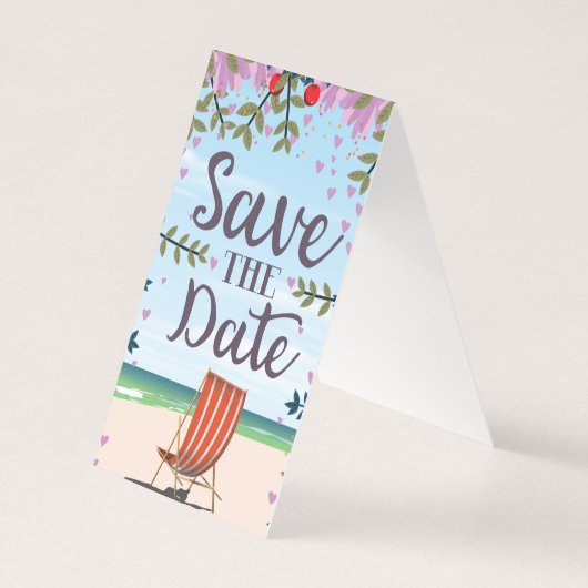 Save The Date Vintage Vintage Beach and Deckchair (Back)