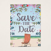 Save The Date Vintage Vintage Beach and Deckchair (Front)