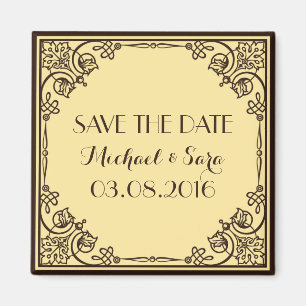 Save The Date Vintage Wedding Magnet