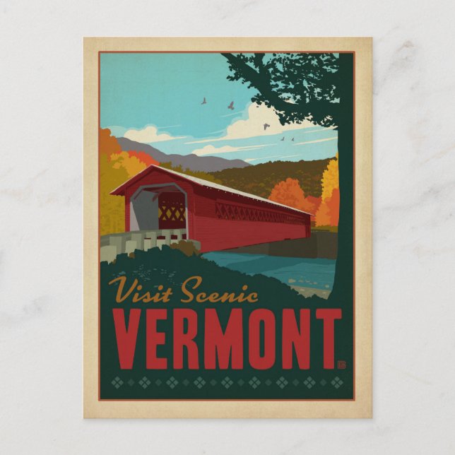 Save the Date -Visit Scenic Vermont Announcement Postcard (Front)
