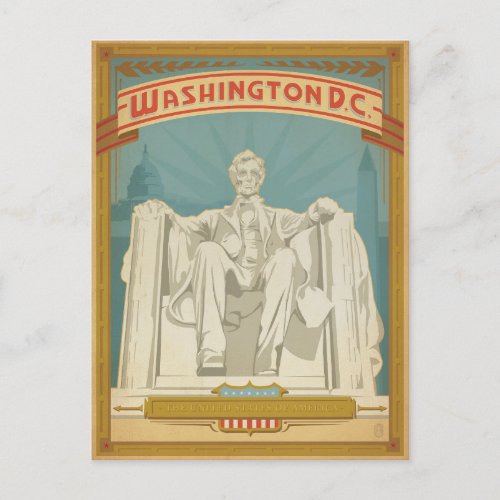 Save the Date  Washington DC _ Abe Lincoln Announcement Postcard