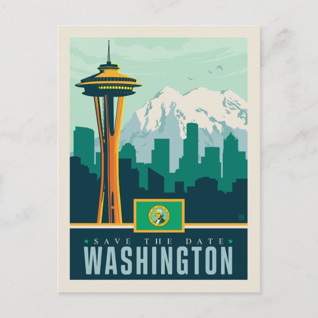 Save the Date | Washington Invitation Postcard (Front)