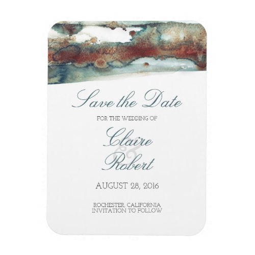 Save the Date Watercolor Beach Underwater Magnet - Watercolor splash seaside save the date magnets