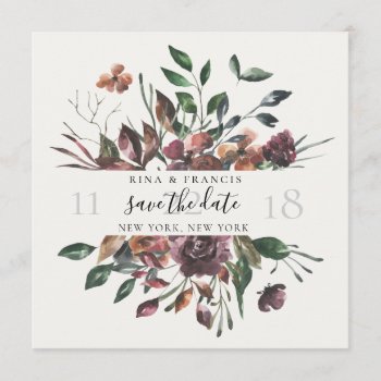 Save The Date Watercolor Floral Summer Fall Elegan by autumnandpine at Zazzle