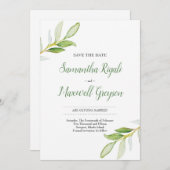 Save The Date Watercolor Greenery (Front/Back)