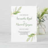 Save The Date Watercolor Greenery (Standing Front)
