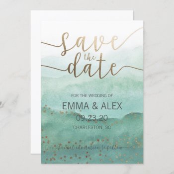 Save The Date Watercolor Invitation by KarisGraphicDesign at Zazzle