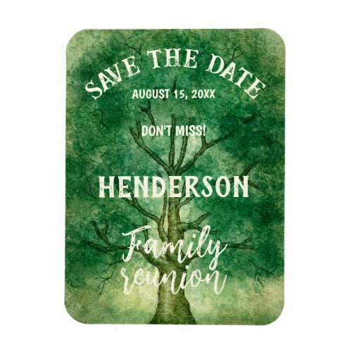 Save the Date Watercolor Oak Tree Family Reunion Magnet