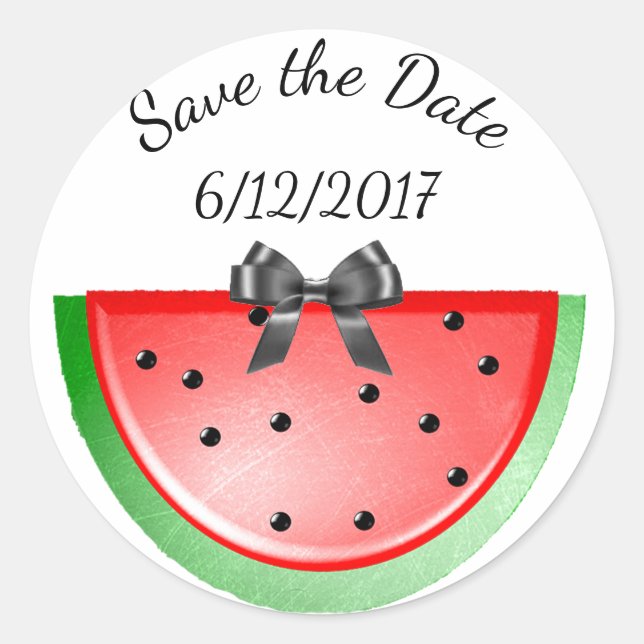 Save the Date, Watermelon Stickers Personalized (Front)