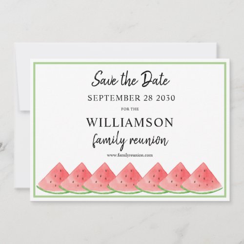 Save The Date Watermelon Summer Family Reunion  Invitation