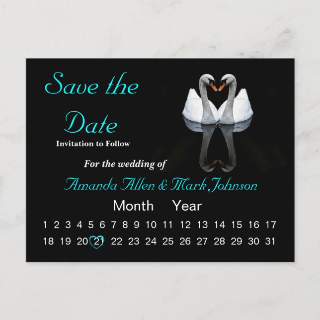 Save the Date, Wedding Announcement Postcard (Front)