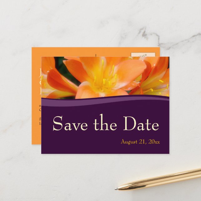 Save the Date Wedding Announcement Postcard (Front/Back In Situ)