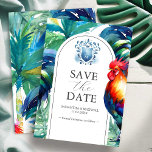 Save The Date Wedding Announcements Key West<br><div class="desc">Make your wedding announcement unforgettable with these monogrammed save the date invitations, perfect for a Florida Keys beach wedding or beach wedding in Key West, Florida. Featuring Sol the Rooster, a beloved local icon, each card showcases your names in an elegant arch layout—blending bold style with tropical charm. The reverse...</div>
