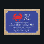 Save The Date Wedding Beach Crab Boil Invite<br><div class="desc">Beach Save The Date,  Crab Boil,  perfect to let your guests know your event date! Matching item to the Collection! Front and back included.</div>