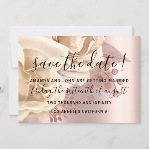 Save The Date Wedding Bride Roses Creamy 