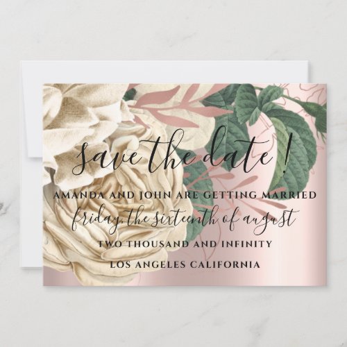 Save The Date Wedding Bride Roses Creamy MintGreen