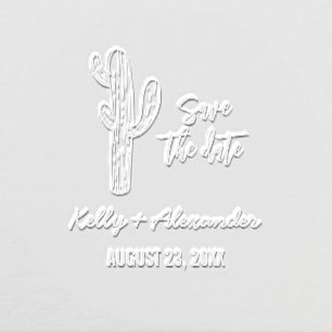 Save The Date Wedding Cactus Desert Embosser