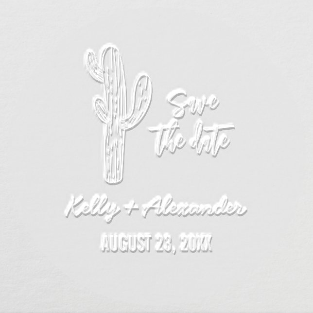 Save The Date Wedding Cactus Desert Embosser (Design)