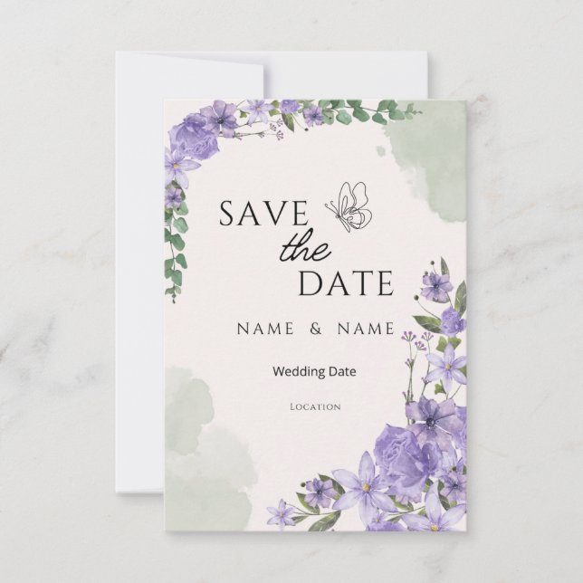 Save the Date Wedding Card (Front)