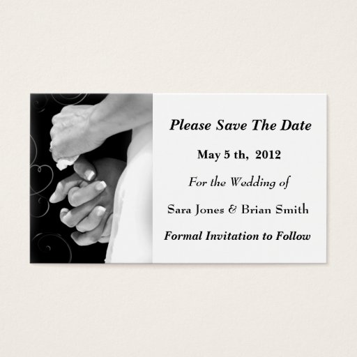Customizable Save The Date Wedding Card Business Cards