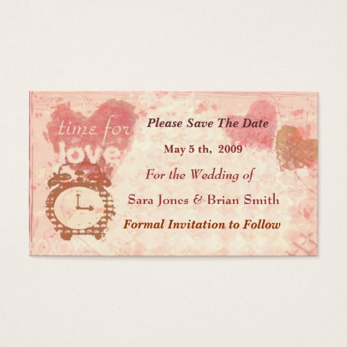 Save the Date Wedding Card (Business size) Business Cards