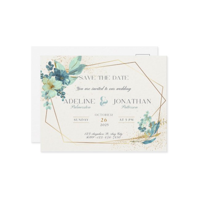 Save the Date: Wedding Celebration Postcard (Front/Back In Situ)