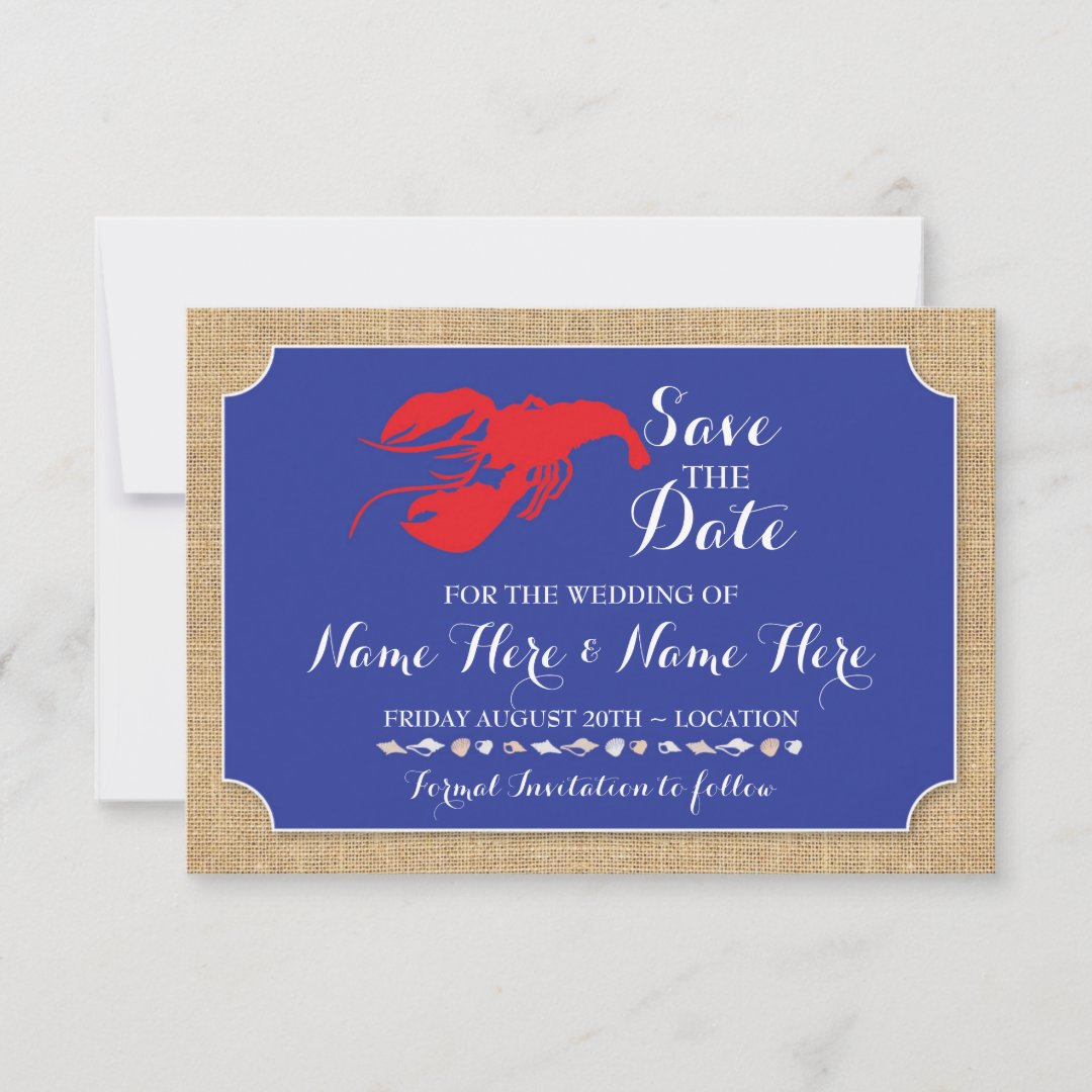 Save The Date Wedding Crawfish Boil Lobster Invite | Zazzle