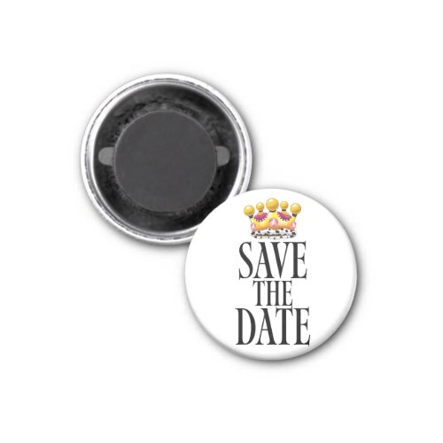 Save the Date wedding crown Magnet