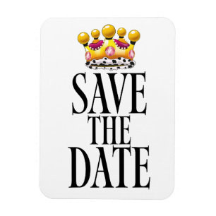 Save the Date wedding crown Magnet