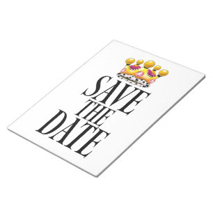 Save the Date wedding crown Notepad