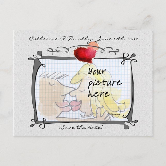 Save the Date Wedding Custom Photo Postcards (Front)
