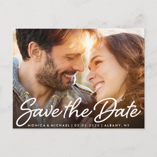 Save the Date Wedding Cute Couple Photo Postcard