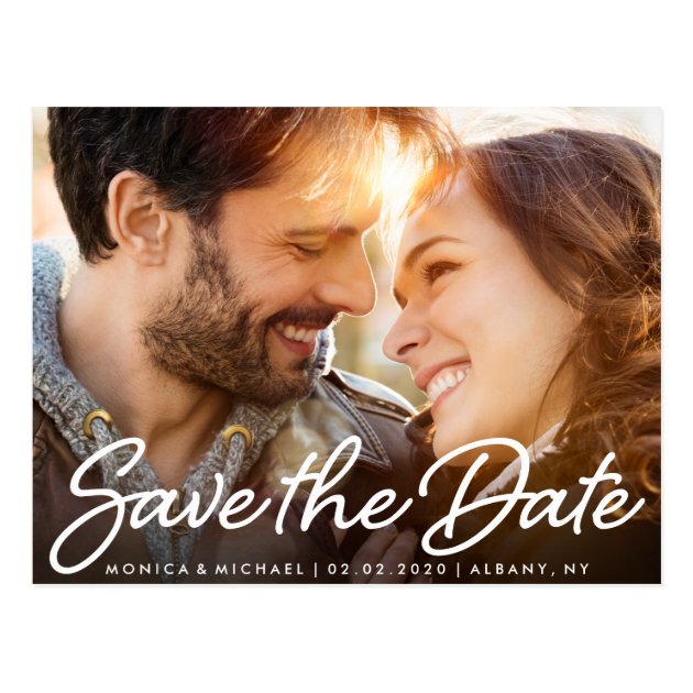 Save The Date Wedding Cute Couple Photo Postcard
