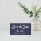 Save the Date & Wedding Detail Inserts over Navy (Standing Front)