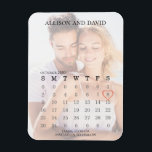 Save the Date Wedding Elegant Calendar 6 Rows  Magnet<br><div class="desc">Mark your calendar for this modern photo picture overlay wedding save the date. featuring a modern traditional,  simple elegant design pencil us in for this save the date magnet. with,  a minimalist heart design,  perfect for engaged couples and engagement announcements a classy rustic typography script. Purple Lavendar Heart</div>