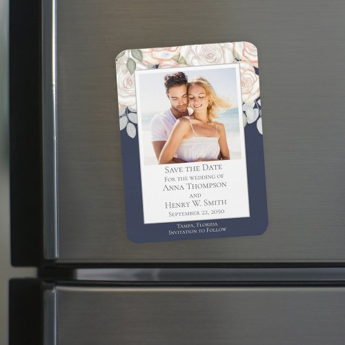 Save the Date Wedding Elegant Modern Watercolor  Magnet