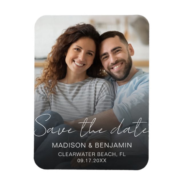 Save The Date Wedding Engagement Photo Custom Magnet (Vertical)